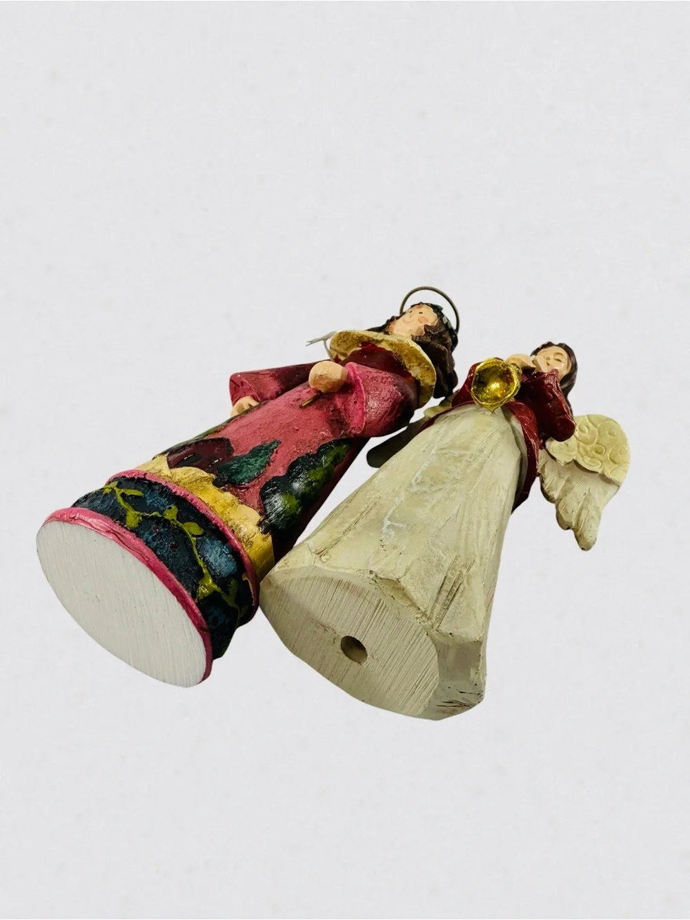 Angel Northern Star Holiday Christmas Ornament Set Of 2 Trumpet Wings Halo Tree